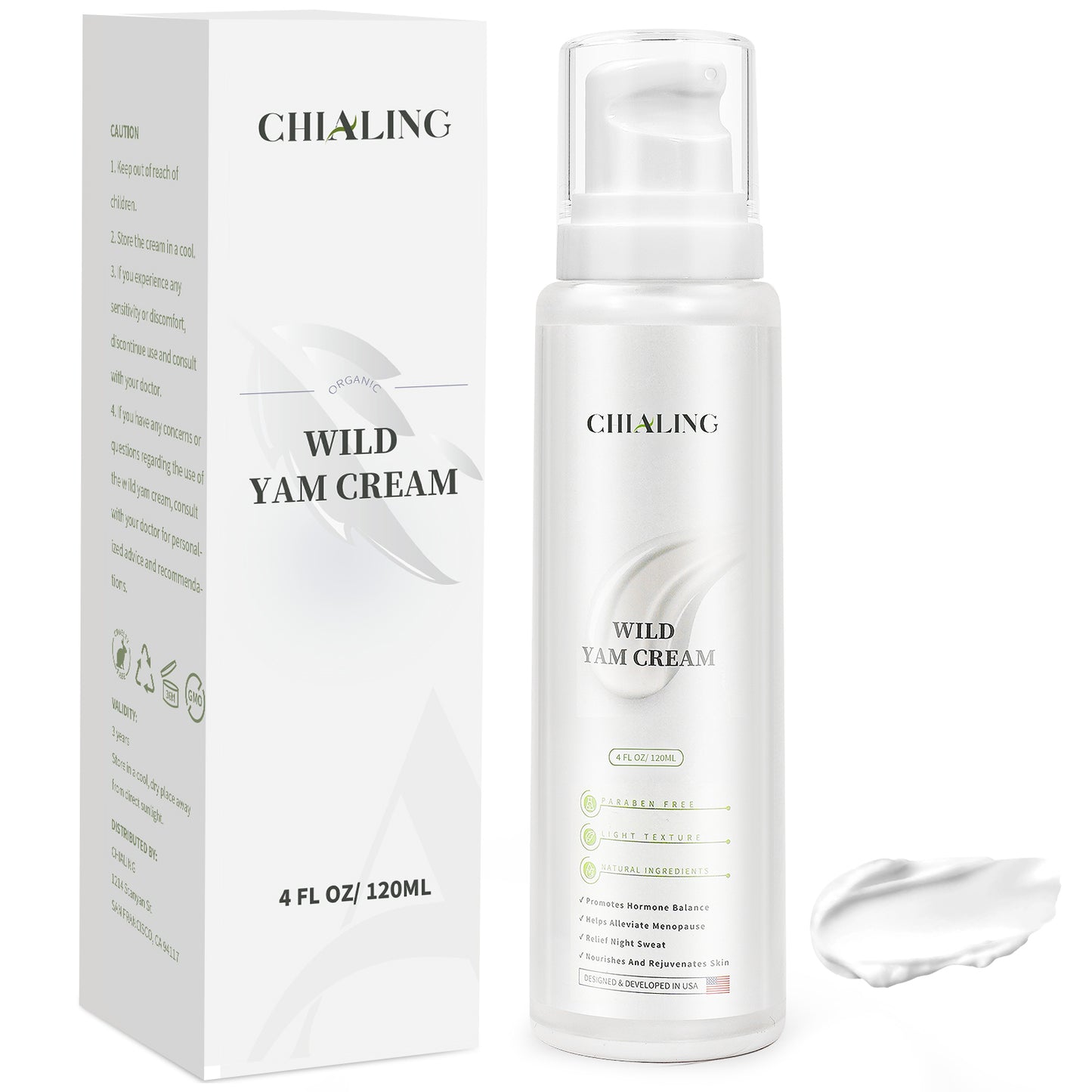 Chialing Wild Yam Cream for Women, Handmade Wild Yam Cream For Hormone Balance | Natural Wild Yam Feminine Balancing Cream | Relieve Premenstrual Syndrome & Menopausal Symptom - Made In USA